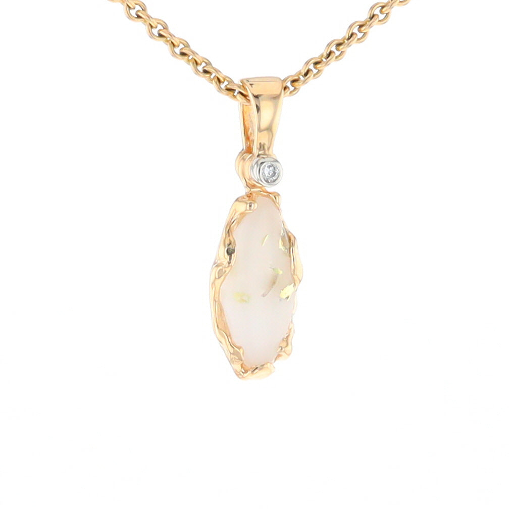 Gold Quartz Freeform Pendant (G2)