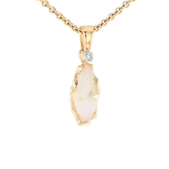 Gold Quartz Freeform Pendant (G2)