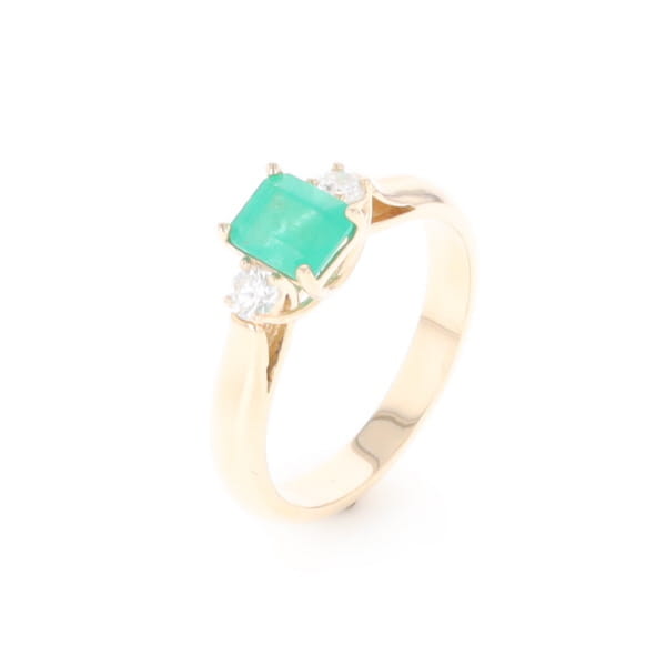 Emerald 3-Stone Trellis Ring