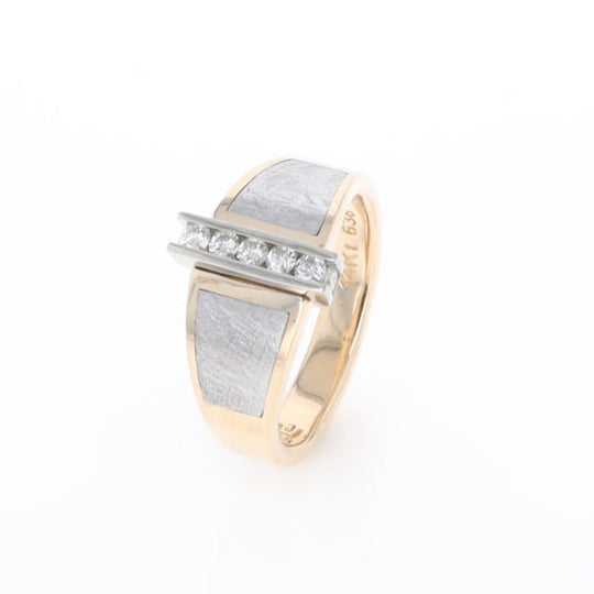 Meteorite Ring Double Sided Inlaid Design with .23ctw Diamonds