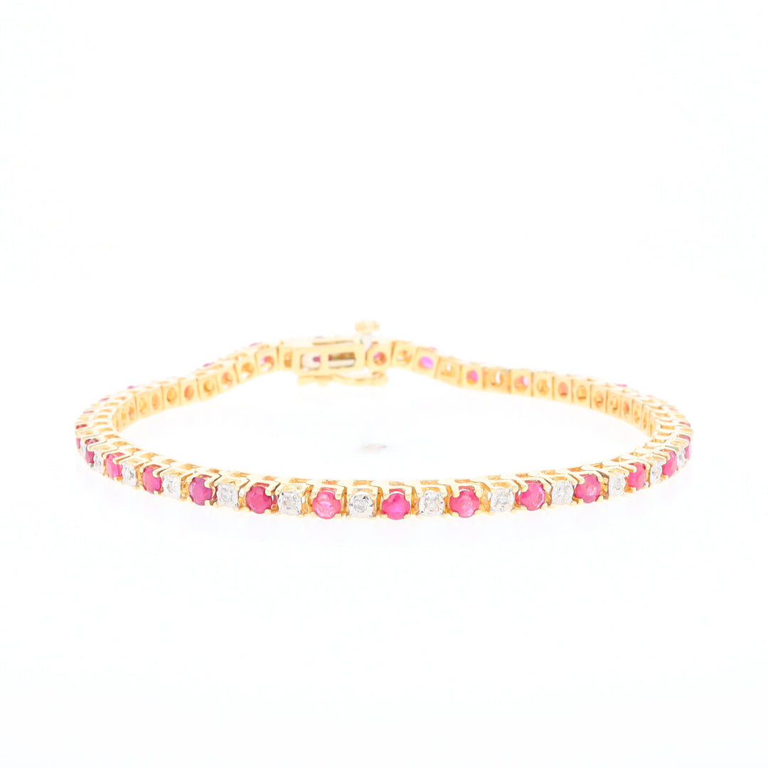 Ruby and Diamond Tennis Bracelet