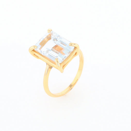 Emerald Cut Blue Topaz Ring