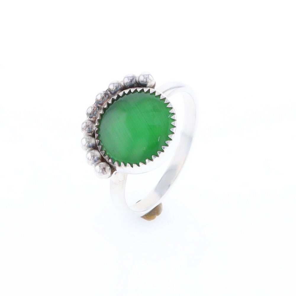 Green Glass Beaded Ring