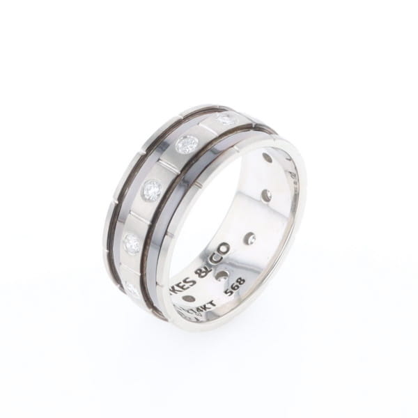 Contemporary Men's Comfort Fit Wedding Band With Diamonds