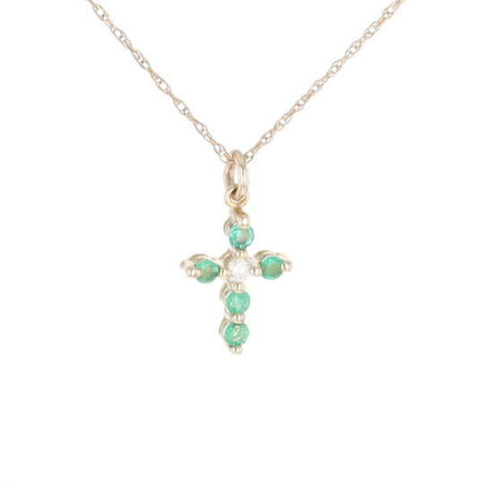 Small Emerald Cross Pendant