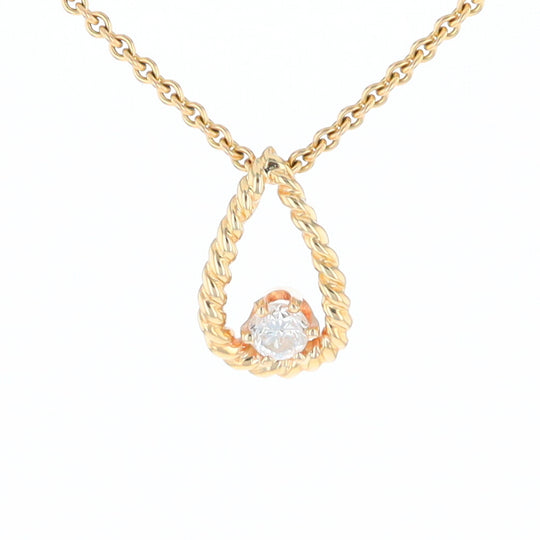 Solitaire Diamond Pear-shaped Rope Pendant