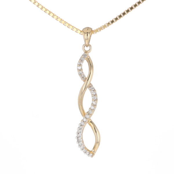 Ribbon Twist Diamond Pendant