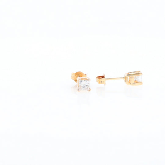 0.48ctw Princess Cut Diamond Studs