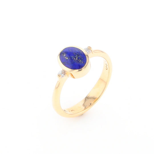 Oval Lapis Diamond Ring