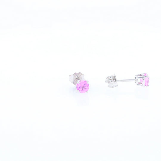 Pink Sapphire Stud Earrings