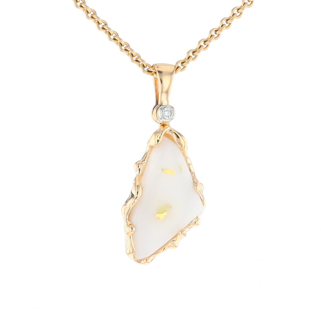 Gold Quartz Freeform Pendant (G2)