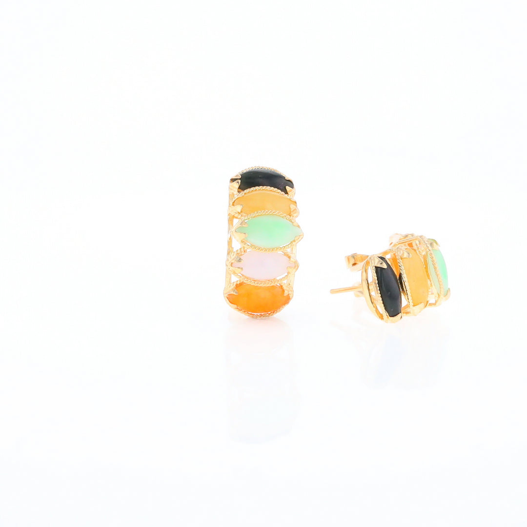 Multi-Color 5-Stone Earrings