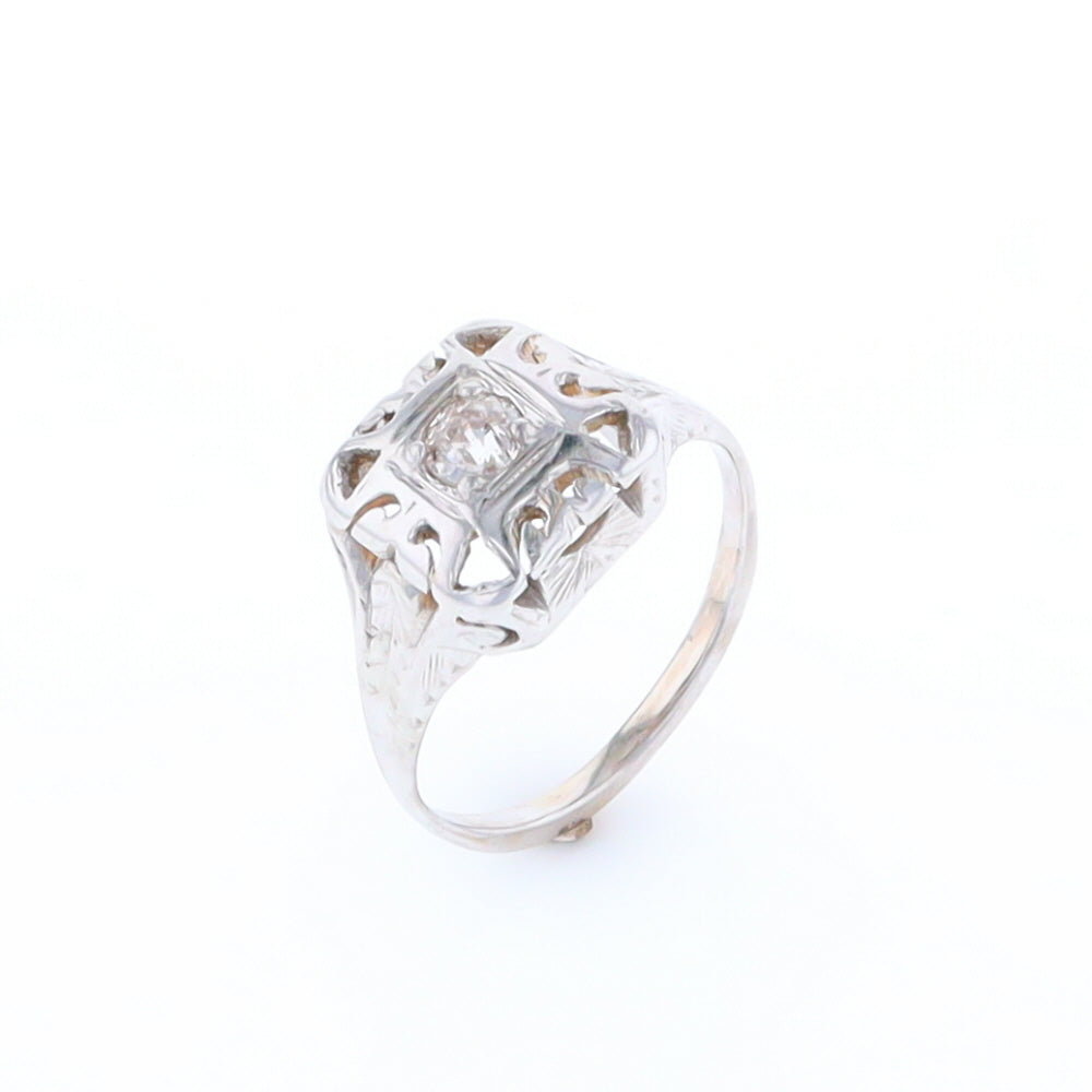 Vintage Square Top Diamond Ring