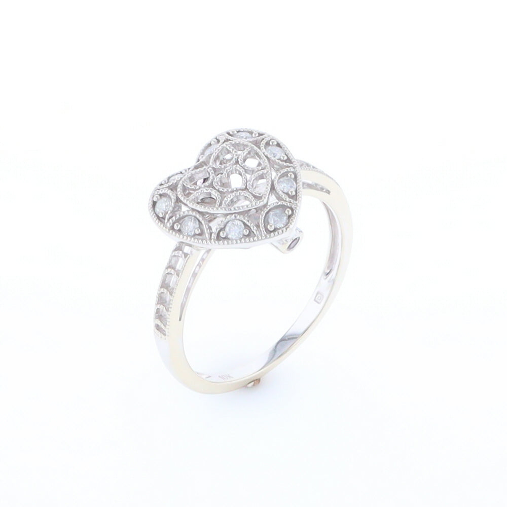 Open Heart Filigree Ring