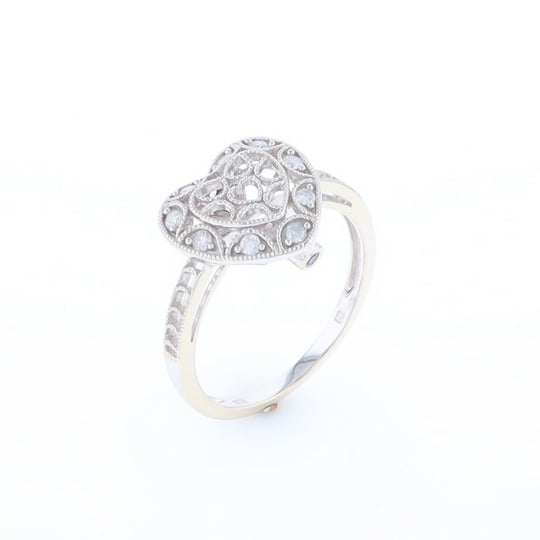 Open Heart Filigree Ring