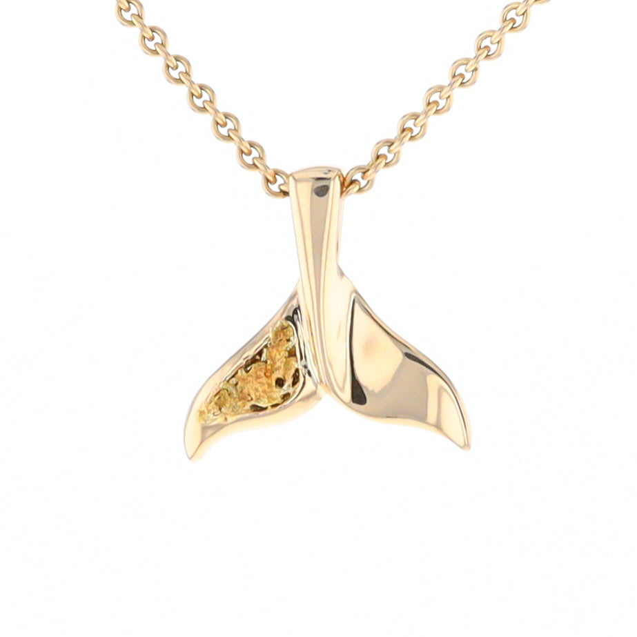 Whale Tail Necklaces Natural Nuggets Inlaid Sea Life Pendant