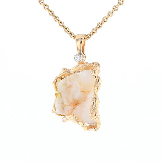 Rough Gold Quartz Freeform Pendant