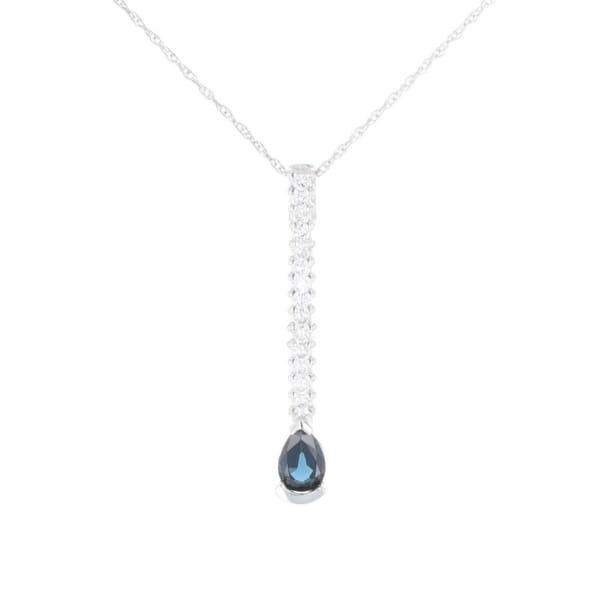 Pear Blue Sapphire Drop Pendant