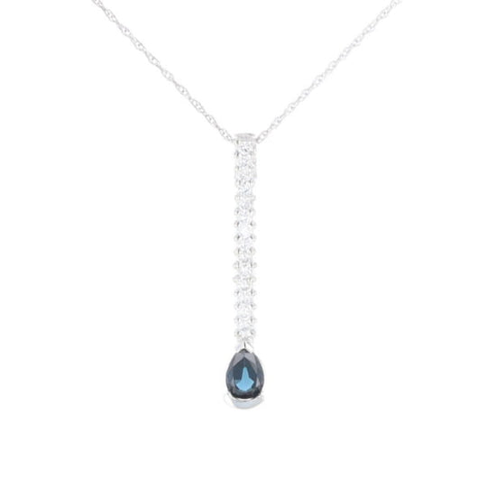 Pear Blue Sapphire Drop Pendant
