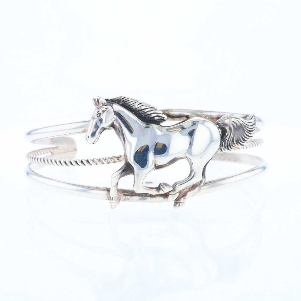 Silver Horse Native Cuff Bracelet