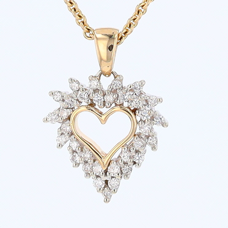 Yellow Gold Diamond Heart Pendant