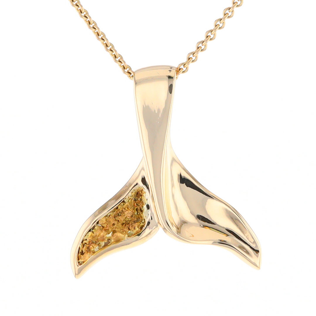 Whale Tail Necklaces Natural Nuggets Inlaid Sea Life Pendant