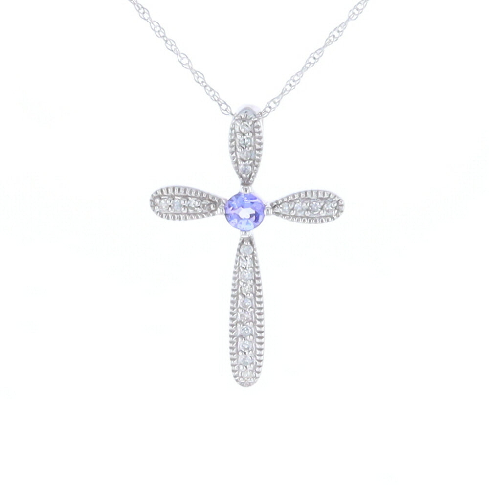 Tanzanite Cross Necklace