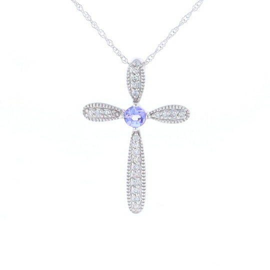 Tanzanite Cross Necklace