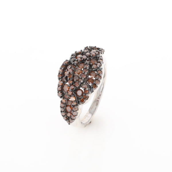 Knot Cluster Orange Diamond Ring