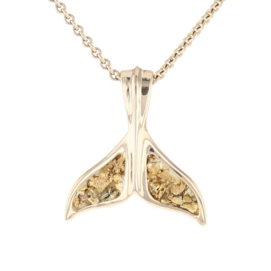 Whale Tail Gold Nugget Pendant