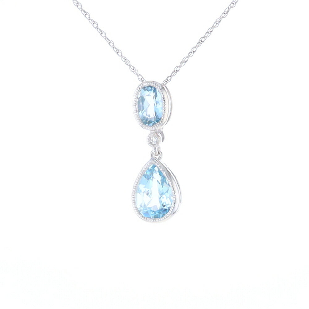 Oval and Pear-Shaped Aquamarine Pendant