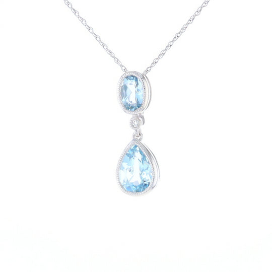 Oval and Pear-Shaped Aquamarine Pendant