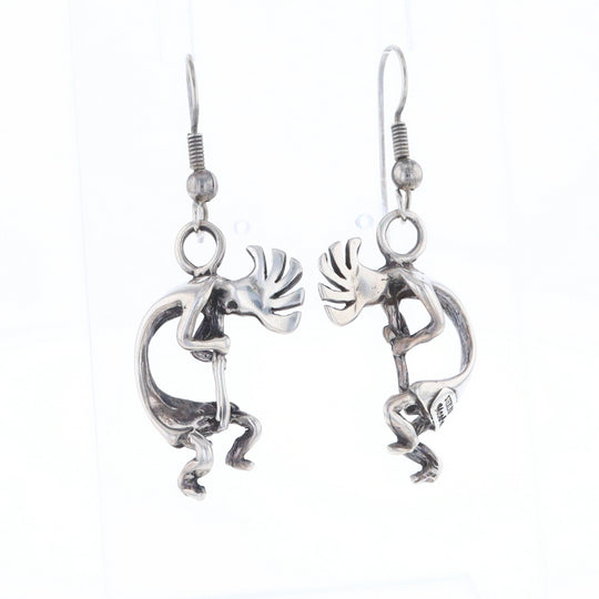 Silver Kokopelli Dangle Earrings