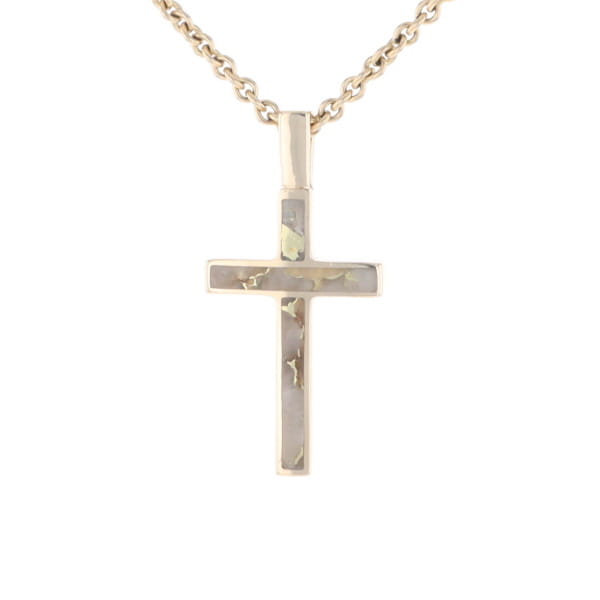 Three Section Gold Quartz Cross - G2