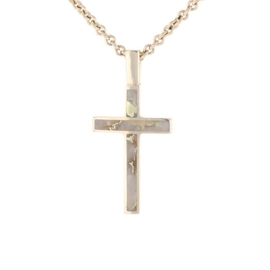 Three Section Gold Quartz Cross - G2