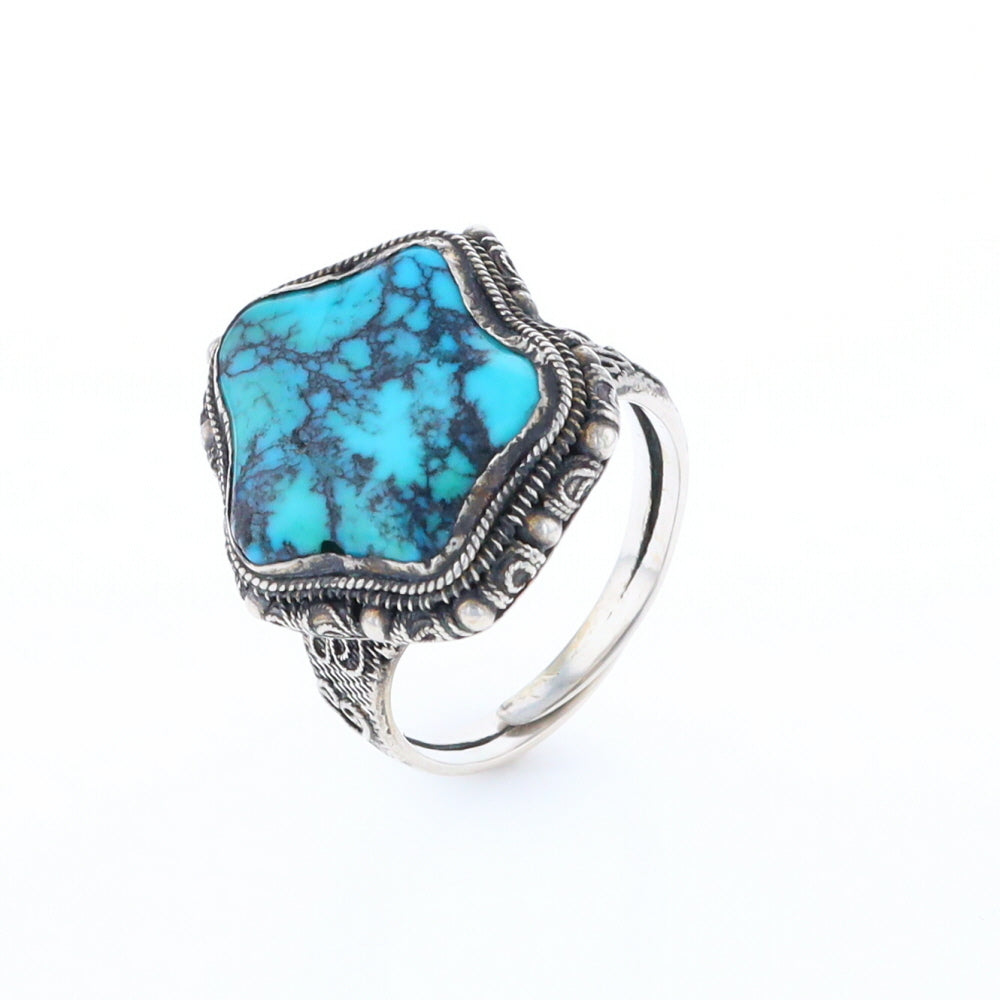 Adjustable Star Shaped Turquoise Ring