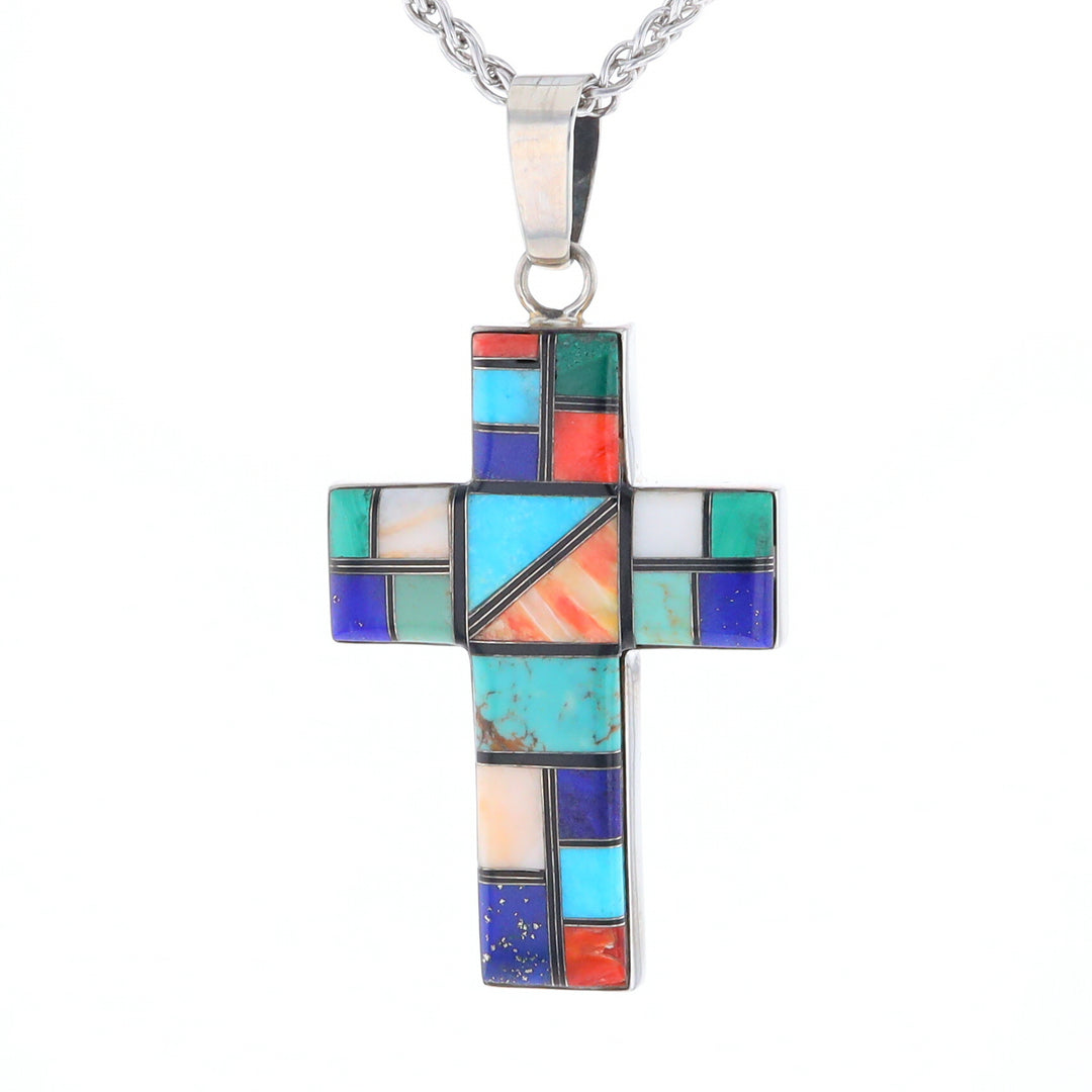 Multi-Stone Mosaic Cross