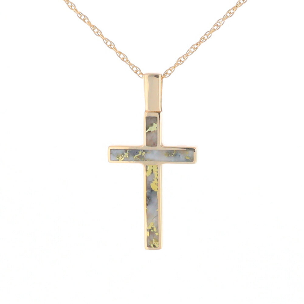 Three Section Gold Quartz Cross - G2