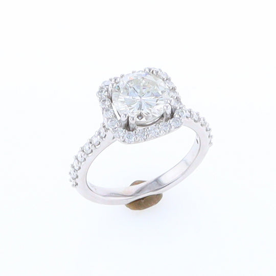 Diamond Engagement Ring with Square Halo