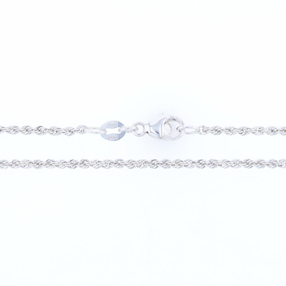 18" White Gold Laser Rope Chain