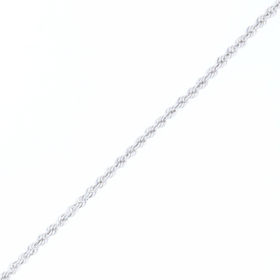 18" White Gold Laser Rope Chain