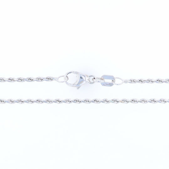 20" White Gold Laser Rope Chain