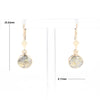 Gold Quartz Earrings Round Inlaid Design Lever Backs