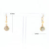 Gold Quartz Earrings Round Inlaid Design Lever Backs