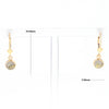 Gold Quartz Earrings Round Inlaid Design Lever Backs