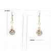 Gold Quartz Earrings Round Inlaid Design Lever Backs