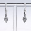 Opal Earrings Diamond Shape Inlaid Design Lever Backs