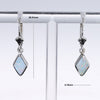 Opal Earrings Diamond Shape Inlaid Design Lever Backs