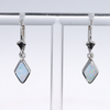 Opal Earrings Diamond Shape Inlaid Design Lever Backs