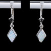 Opal Earrings Diamond Shape Inlaid Design Lever Backs